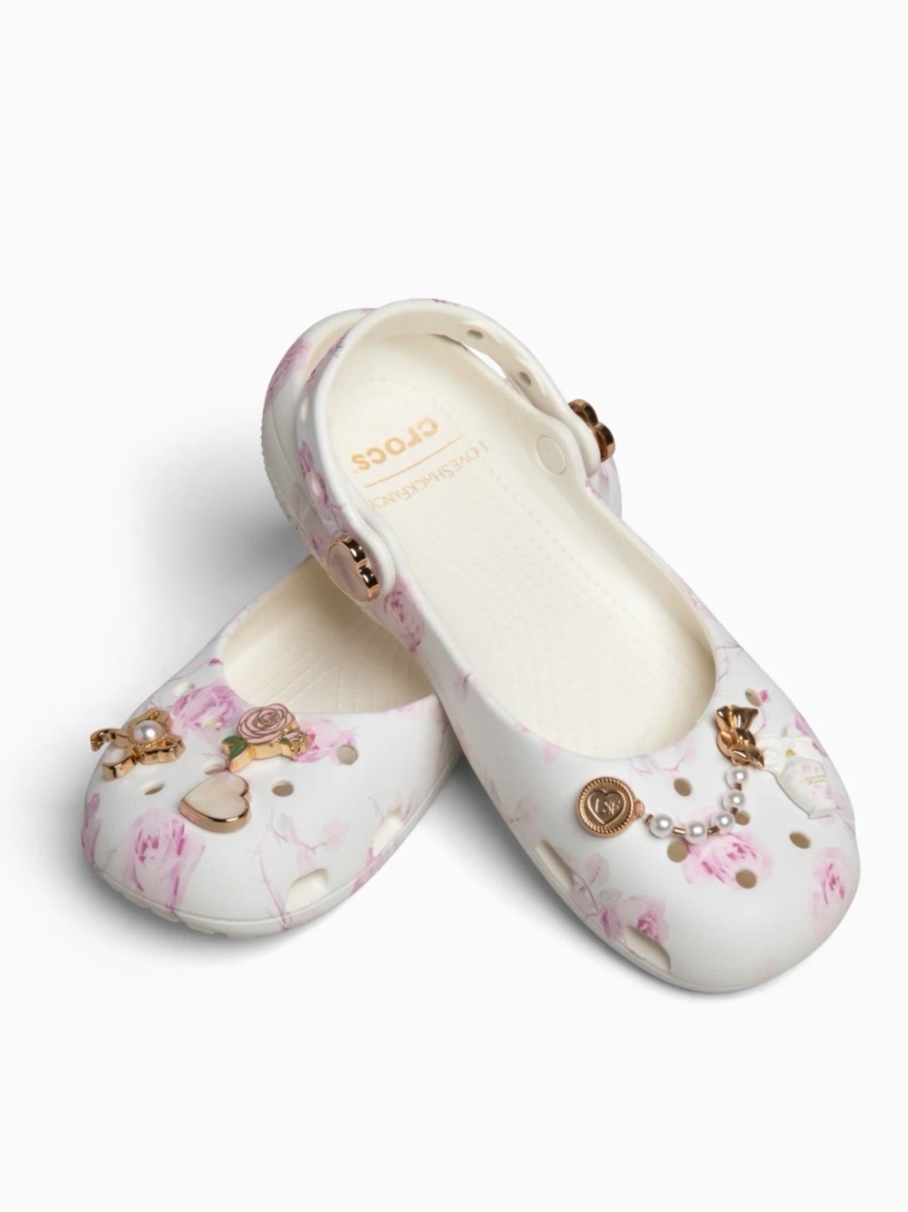 NWT Loveshackfancy crocs limited edition size 9 floral ballet ballerina flats
